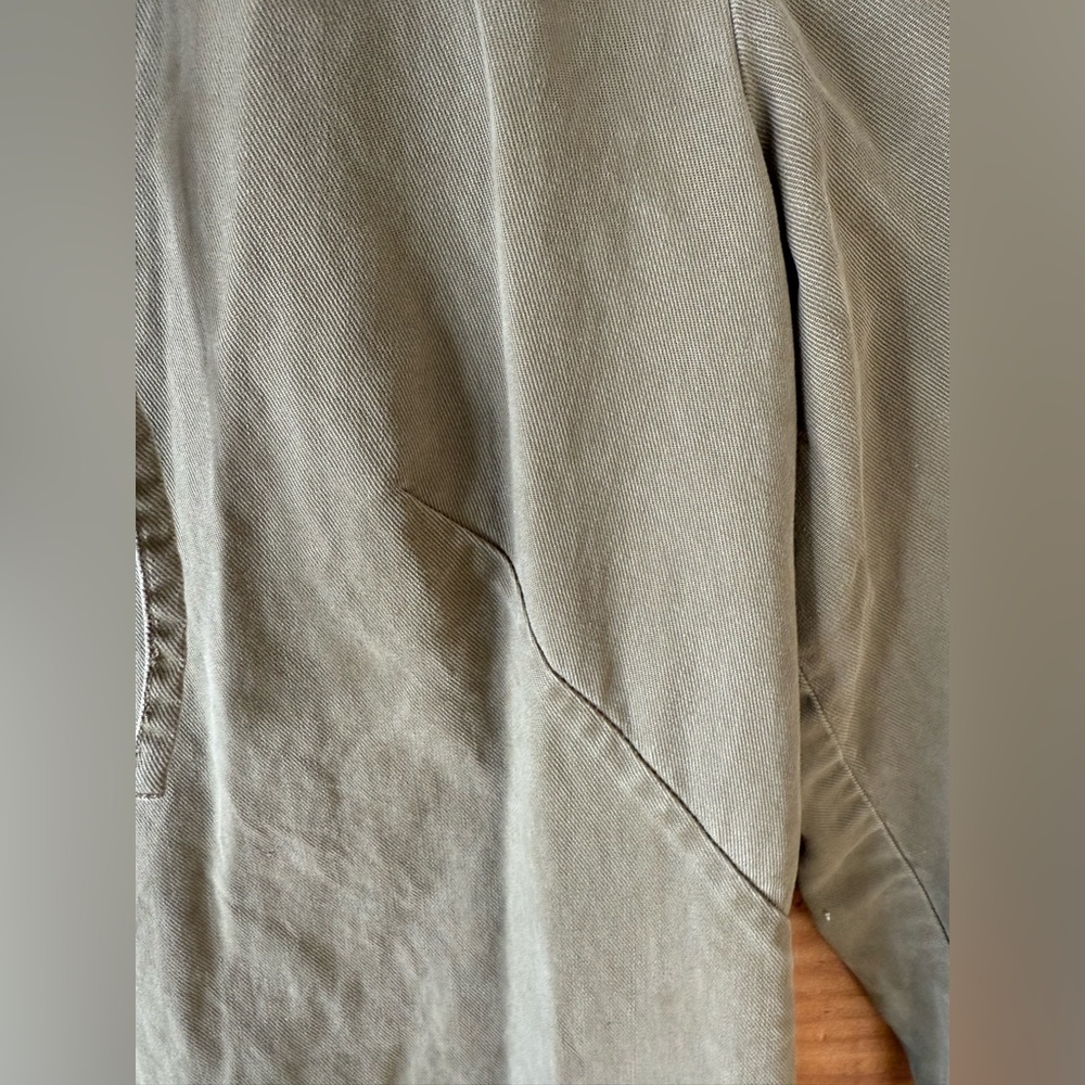 Talbot’s Tencel Olive Green 3/4 Sleeve Shift Dress w/ Lace-Up Detail - Size 4 - Picture 4 of 5